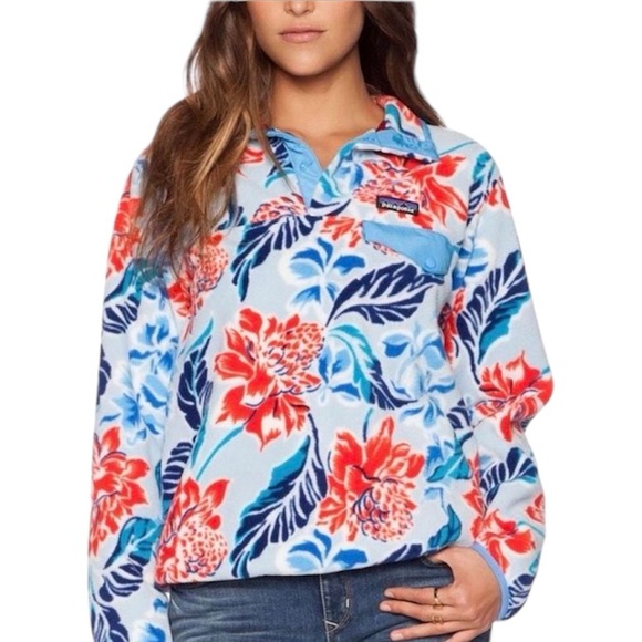 Patagonia Jackets & Blazers - Patagonia Hawaiian Synchilla Floral Fleece Pullover